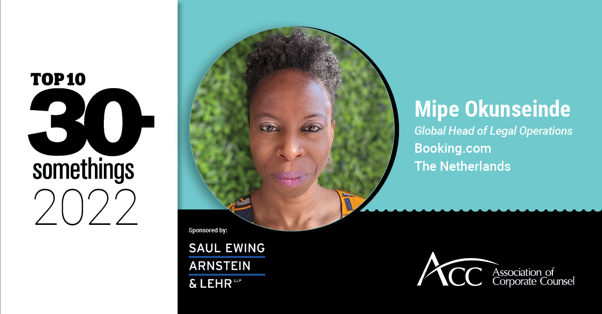 Mipe Okunseinde, Top 30s art, photo, job info., sponsor, Saul Ewing Arnstein & Lehr