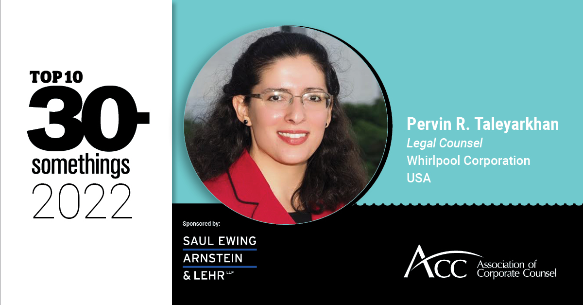 Pervin Taleyarkhan, Top 30s art, photo, job info., sponsor, Saul Ewing Arnstein & Lehr