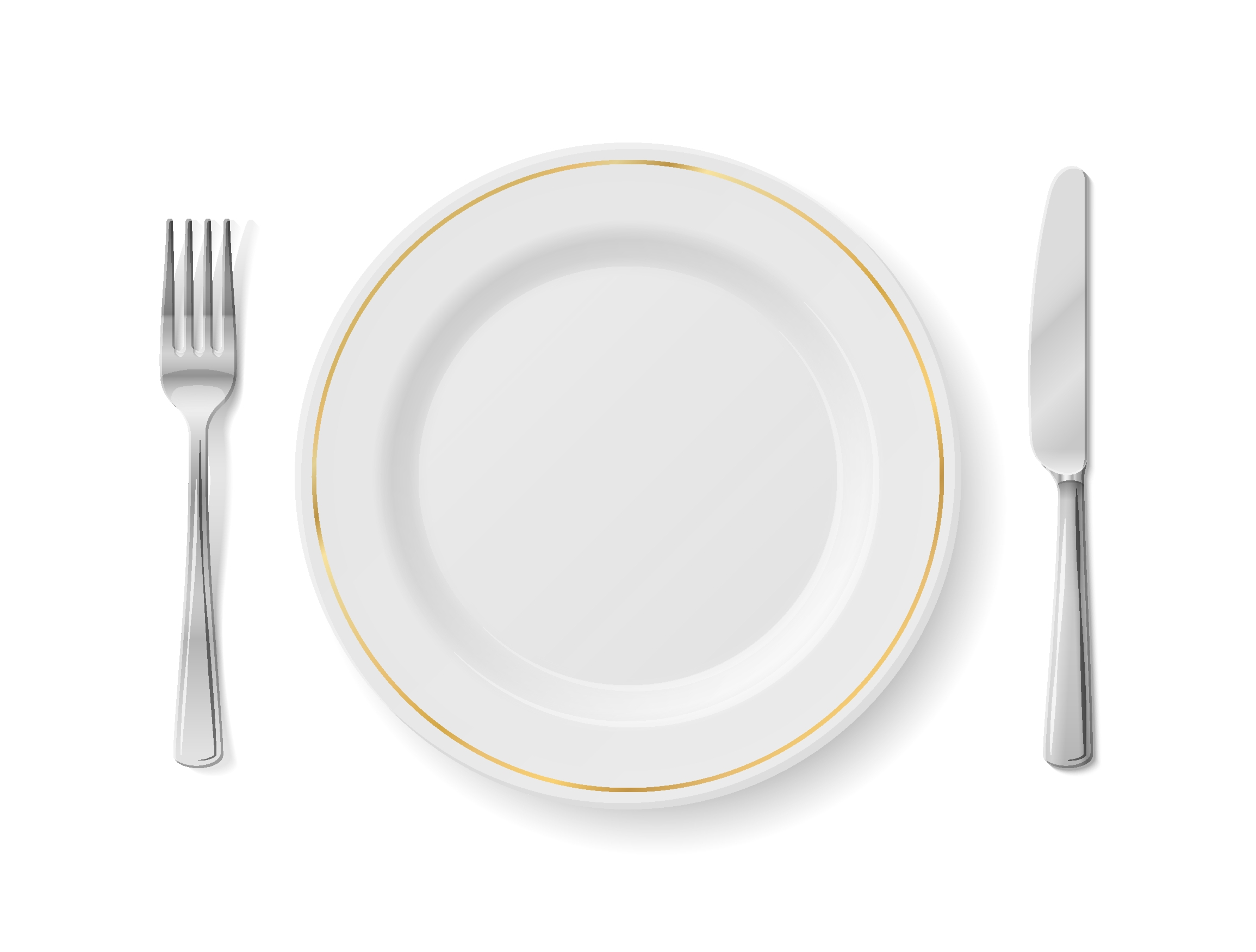 cutlery and plate