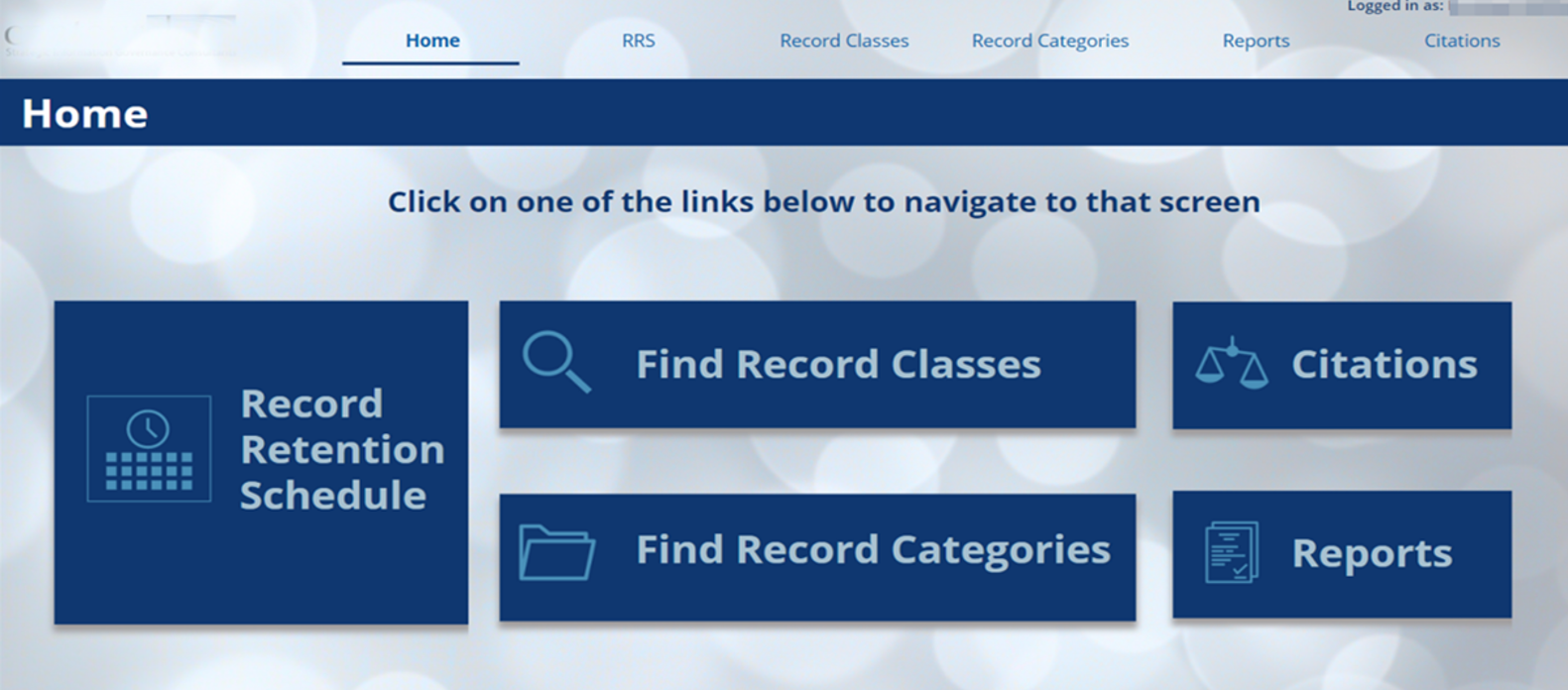 An example of a records portal configured with M365. This is a configuration of the base version of M365 and not an add-on product.