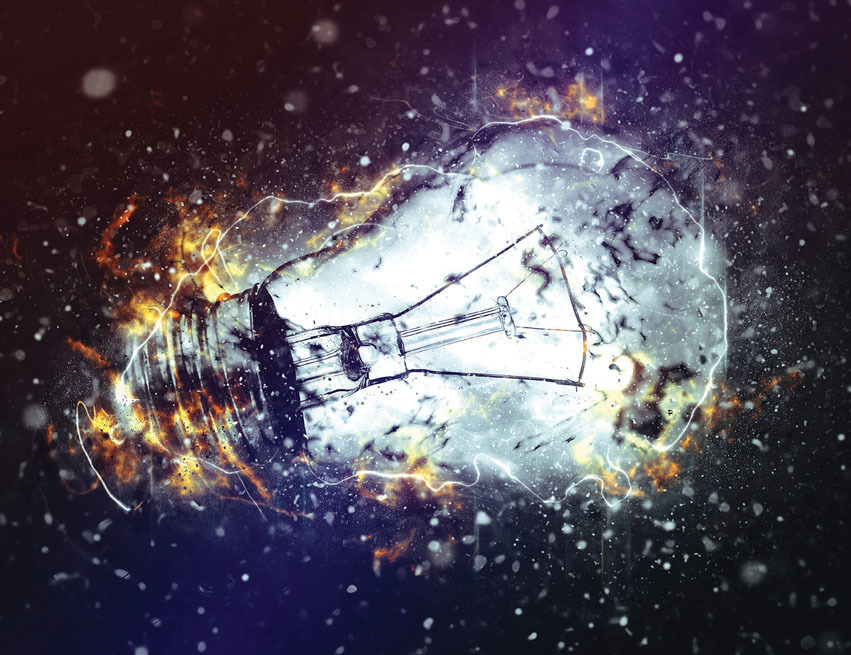 a breaking lightbulb