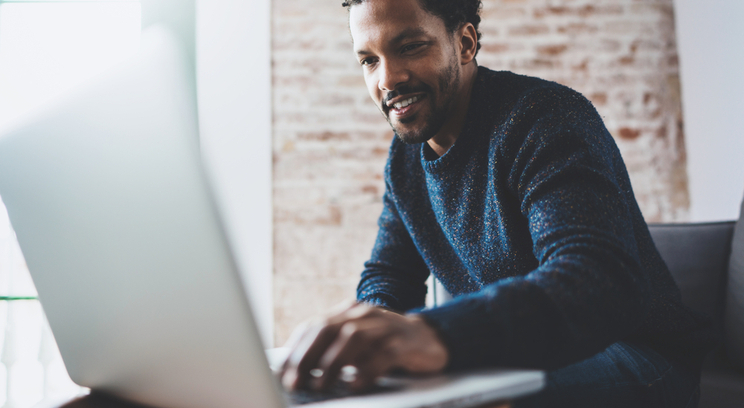 a man using a laptop