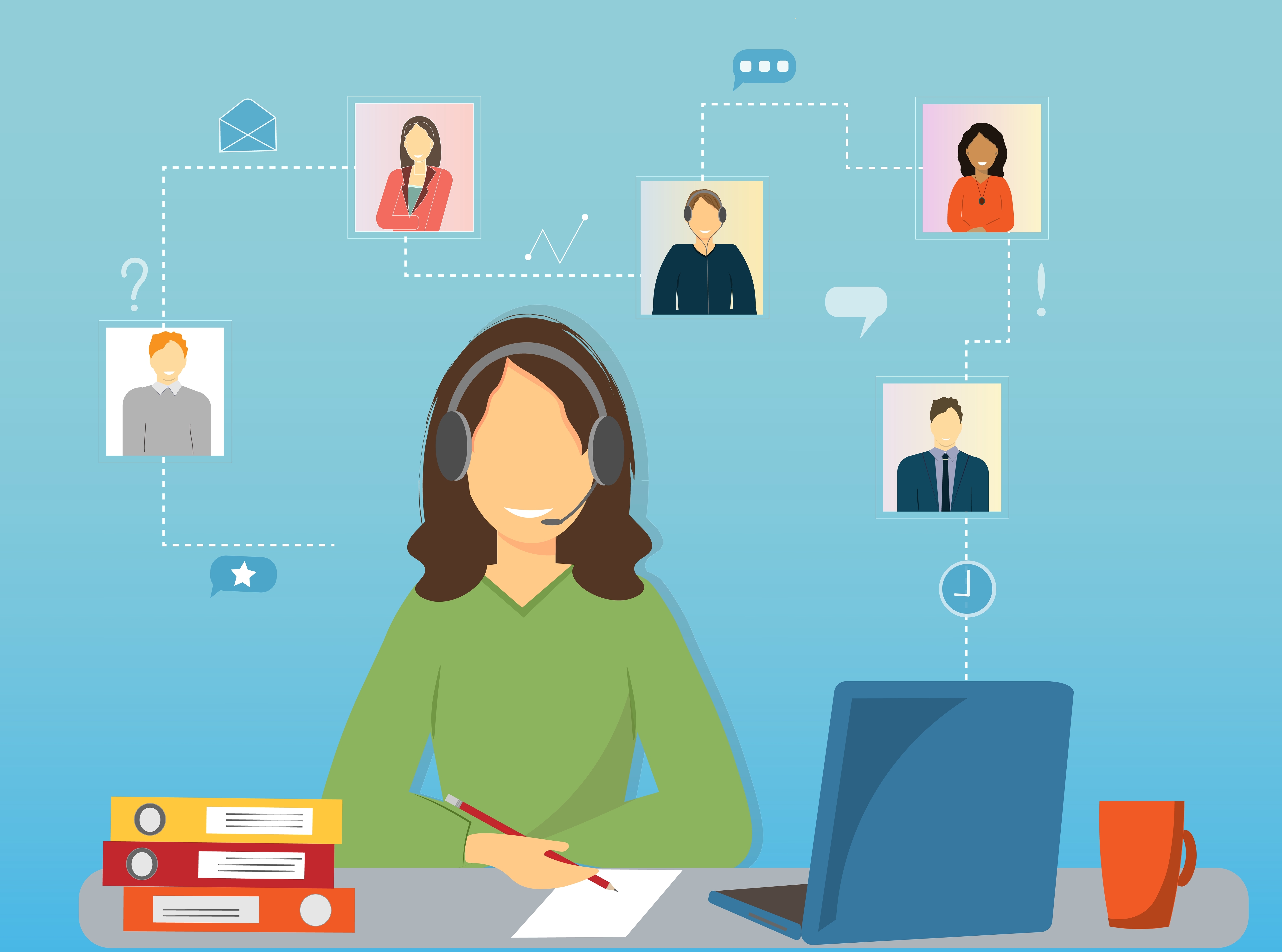 Online working concept.