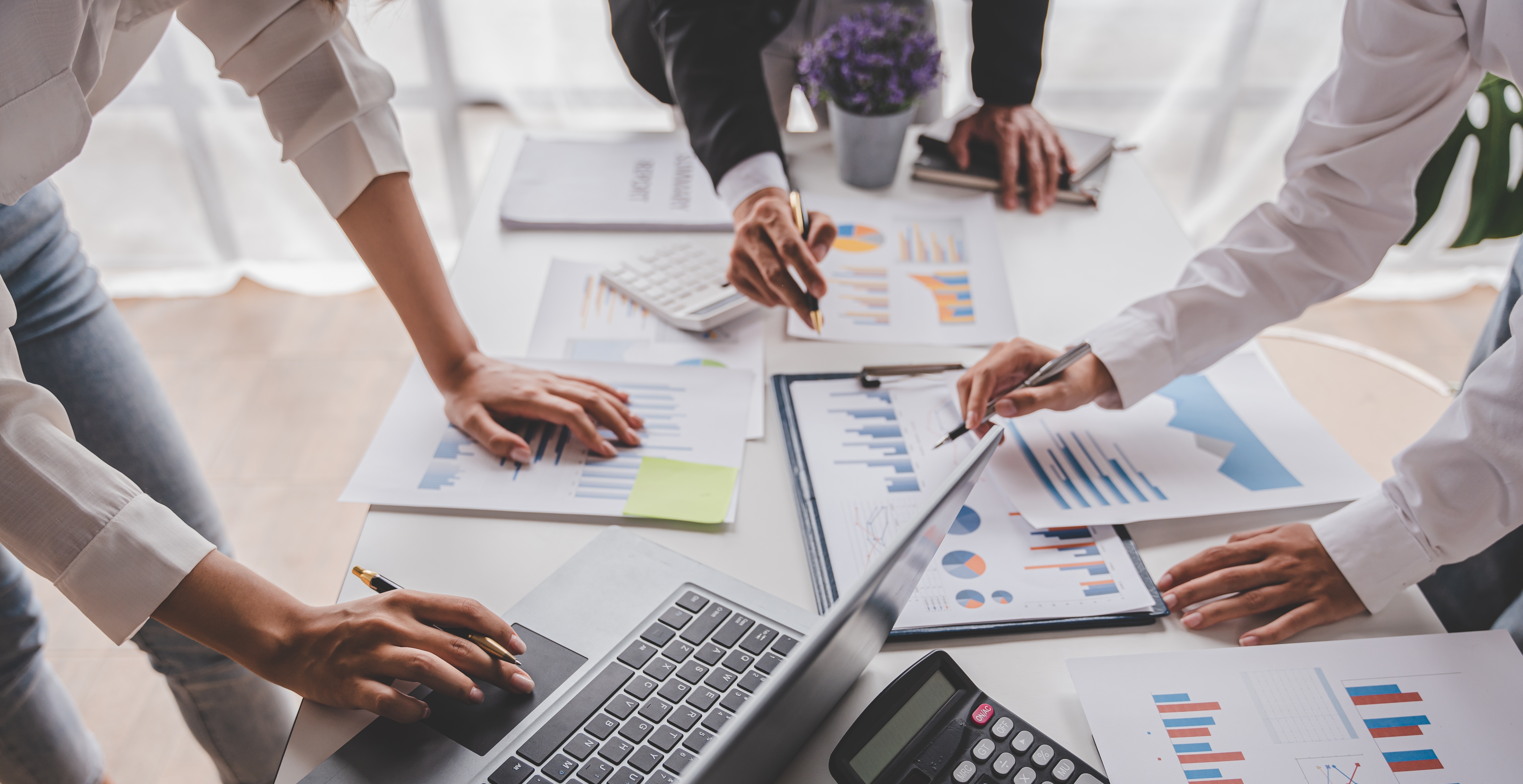 Team analyzing data.