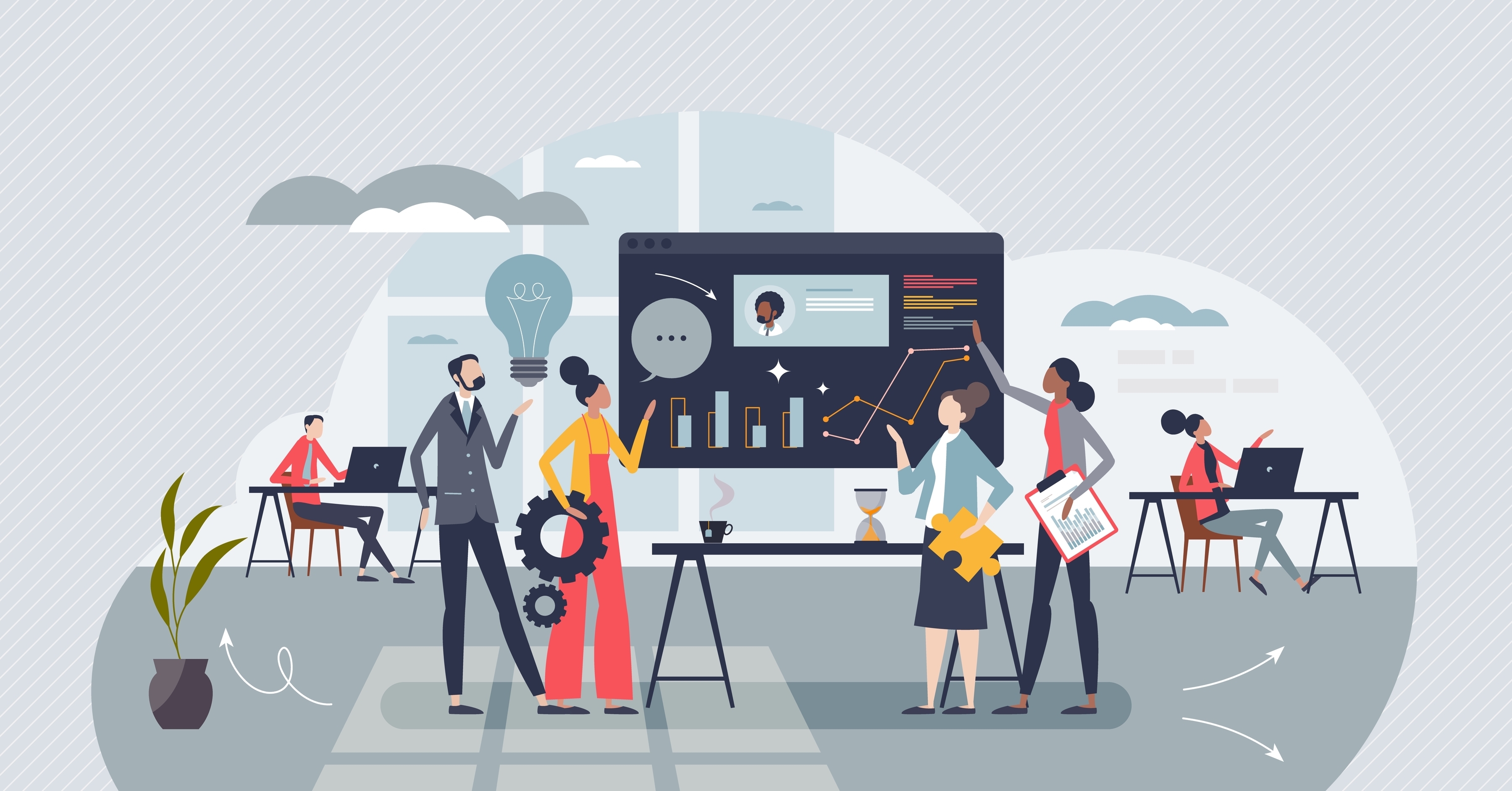 Cross functional team collaboration for common goal.