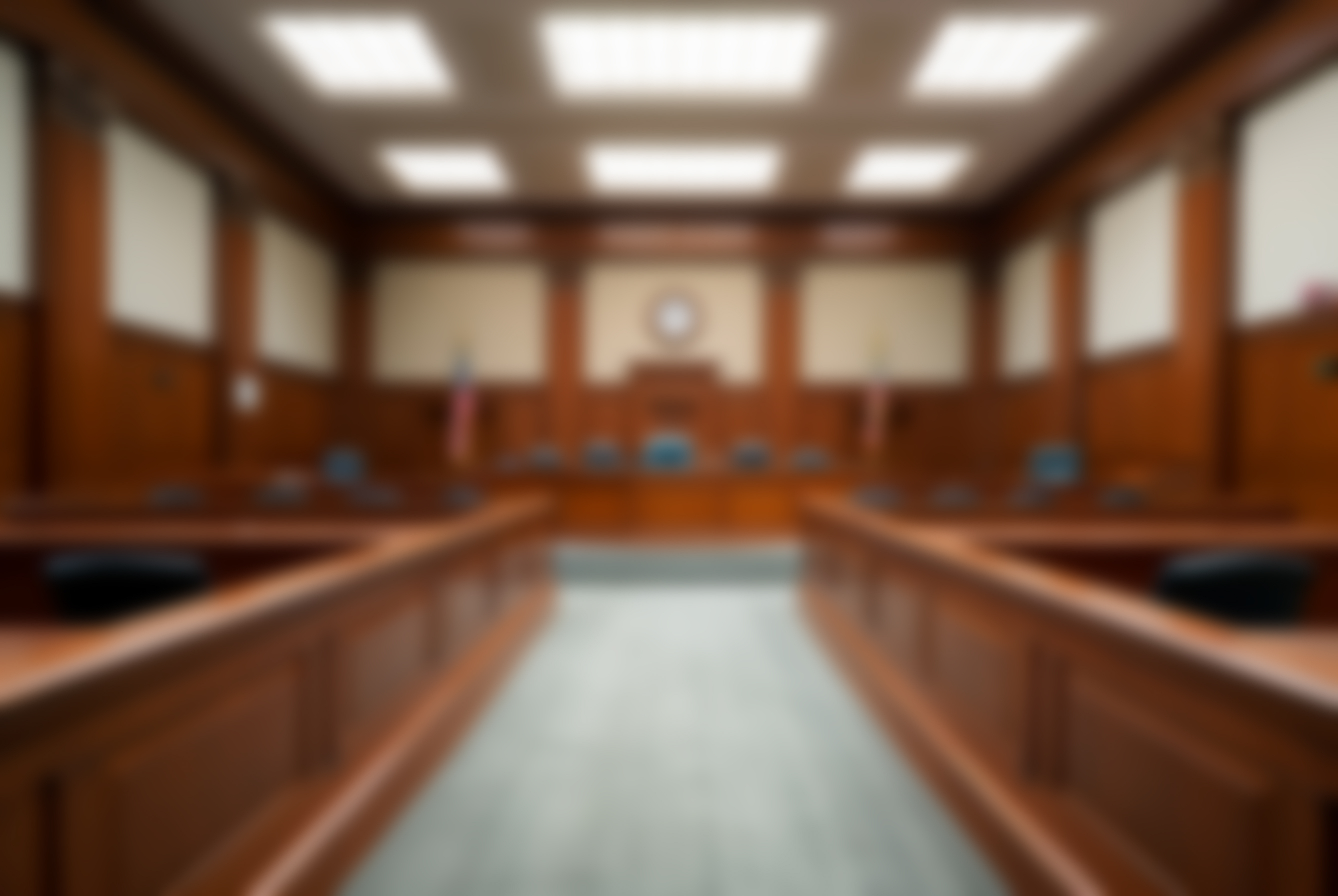 Beautiful blurred background of an empty courtroom.