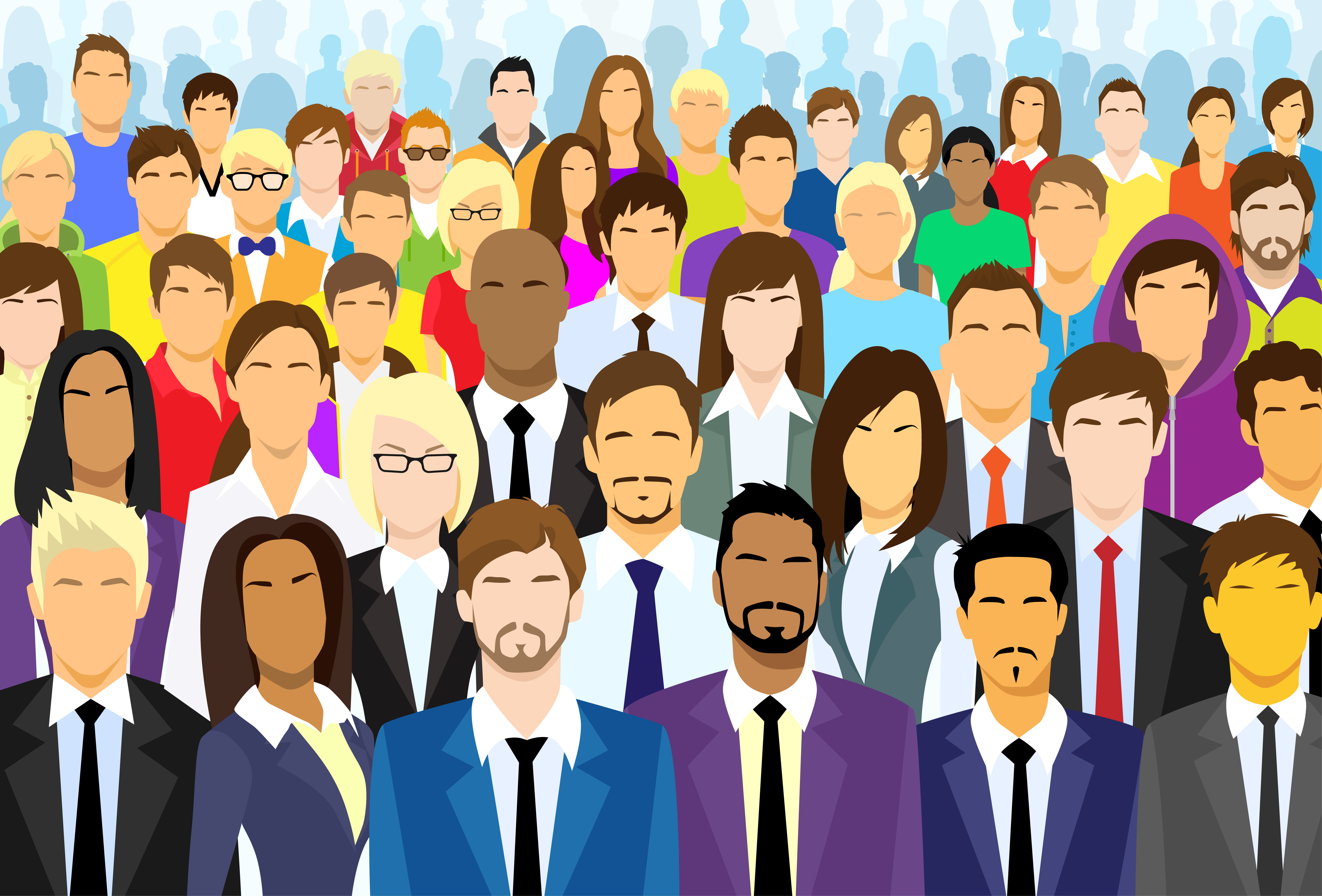 Group of diverse business people.