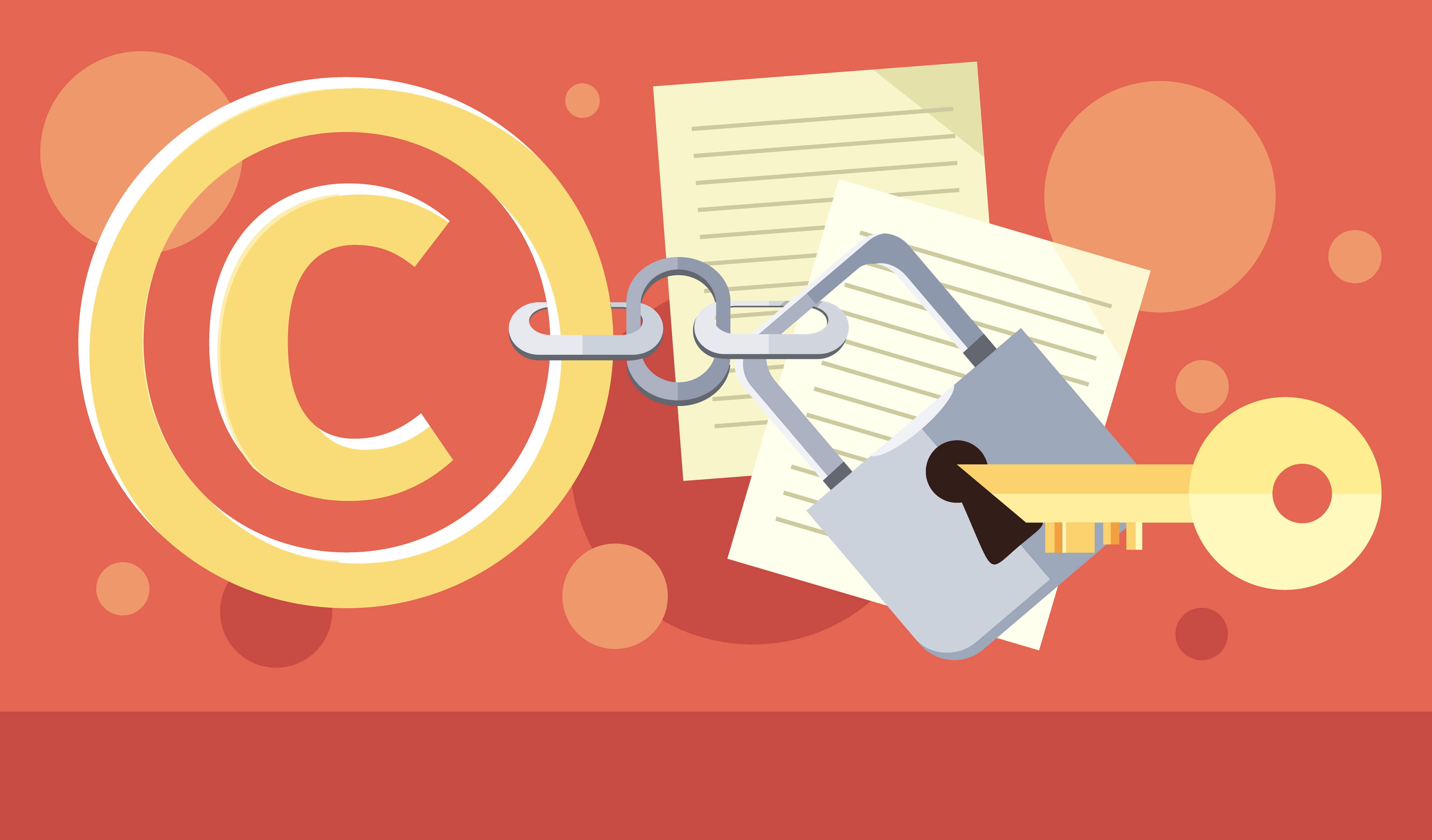 Copyright protection design flat.