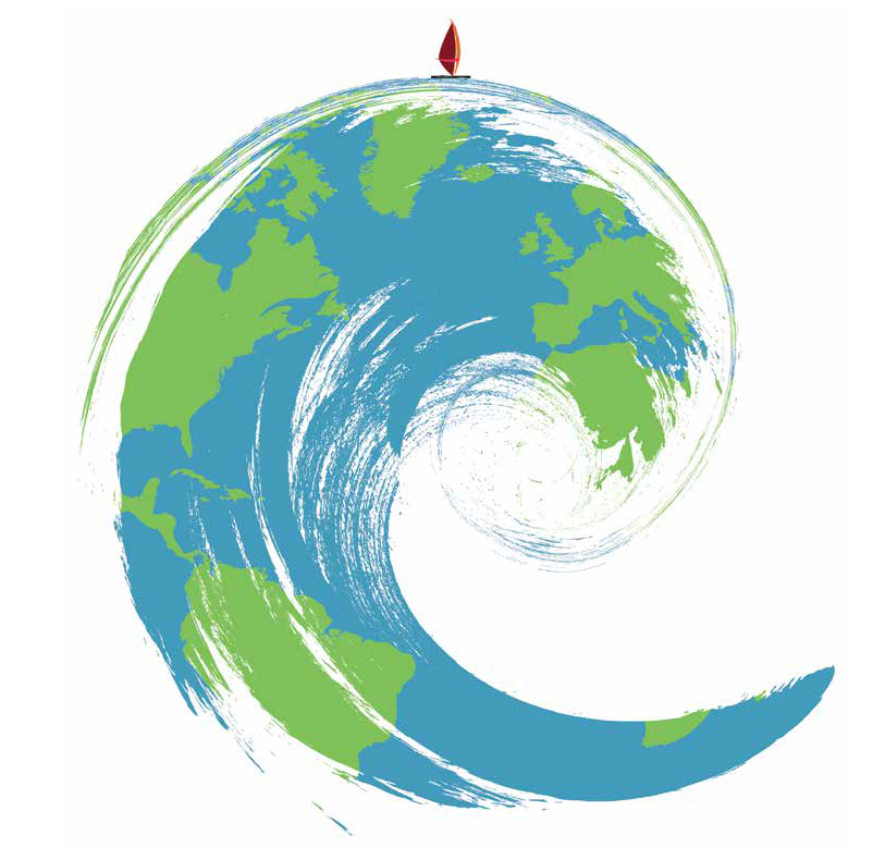 A wave with earth on it