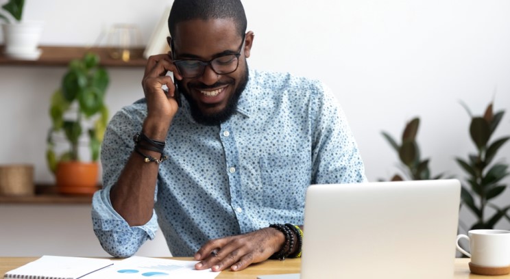 a man working from home
