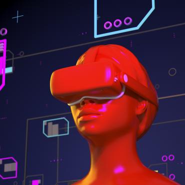 illustration of individual in metaverse