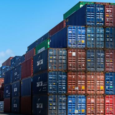 Shipping containers at port