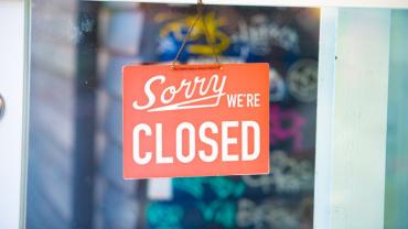 Sign that reads Sorry we're closed
