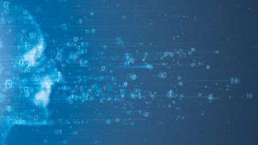 binary code and the outline of a person's face