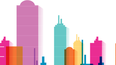 colorful city skyline