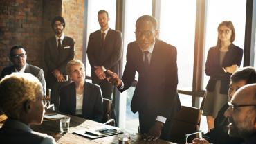 Diverse group of business leaders in a boardroom