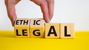 Letter blocks alternating between ethical and legal