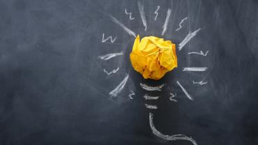 Light bulb made of crumpled paper