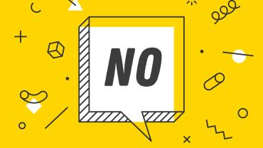 Speech bubble "No"