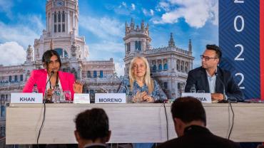 panel with Madrid and year of Europe conference, 2022, showing