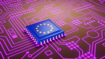 EU flag in microchip