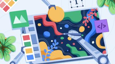 Group of generative AI working on a piece of art together. 