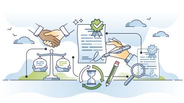 Renewed contracts vector image. 