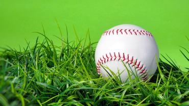 Baseball in grass
