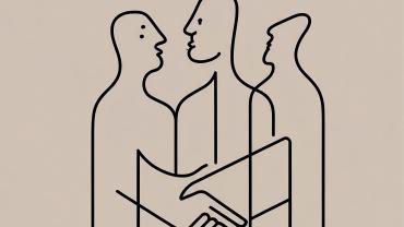 Abstract image of people shaking hands