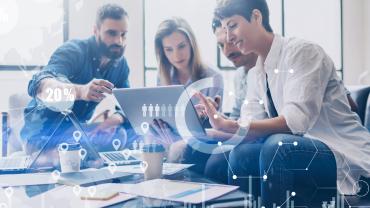 Workers in high-tech office