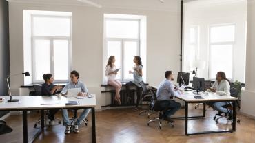 Workers in an open office