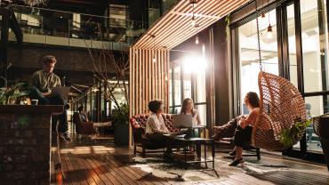 Workers in modern workplace