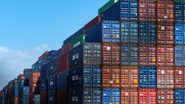 Shipping containers at port