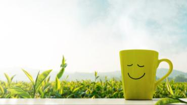 a mug with a smiling face