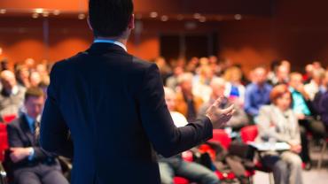 a man giving a lecture