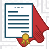 a contract with a superhero cape
