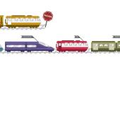 a train stopped at a stop sign that read recession. another train moving along labelled with the words planning, contingency, ERP, and strategy.
