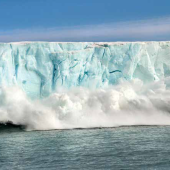 an iceberg on the water