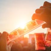 film being held up to the light