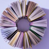 books displayed in a circle