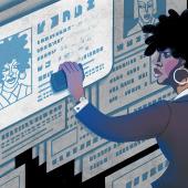 Woman erasing her online data