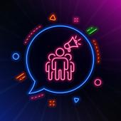 illustration with bubble like for comics' speaking with figures inside an horn with marks like blaring