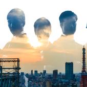 silhouettes with Vietnamese skyline 