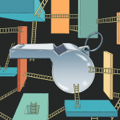 Whistle surrounded by ladders