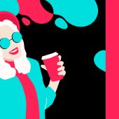 Vector graphic of social media influencer taking a selfie. 