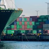 photo of large container ships
