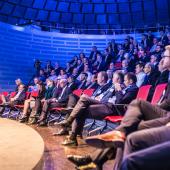 Dr. Auma Obama delivering a keynote speech at SNP’s annual Transformation World event in Heidelberg, Germany. 